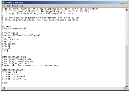 图1: 一个Rational PurifyPlus 的 Profile.ini文件