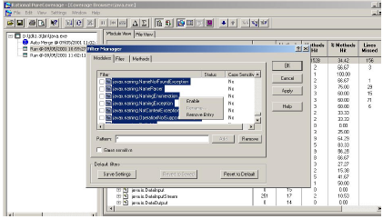 图2B. 使用 Rational PureCoverage中的 Rationgal PurifyPlus过滤管理器