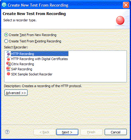 selecting a recorder type