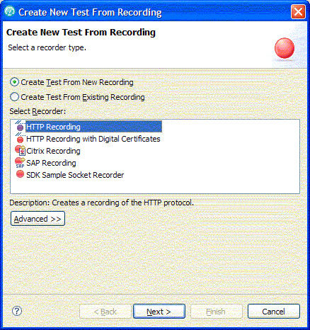 selecting a recorder type