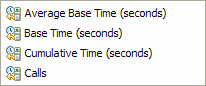 also base time, cumulative time, and calls