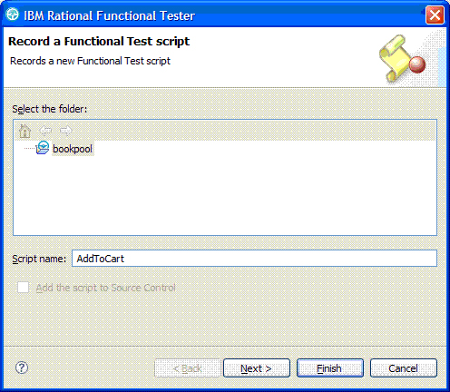 Figure 1. Record a Functional Test Script screen display