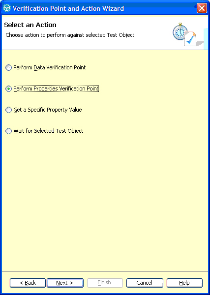 Figure 12. Verification Point and Action Wizard