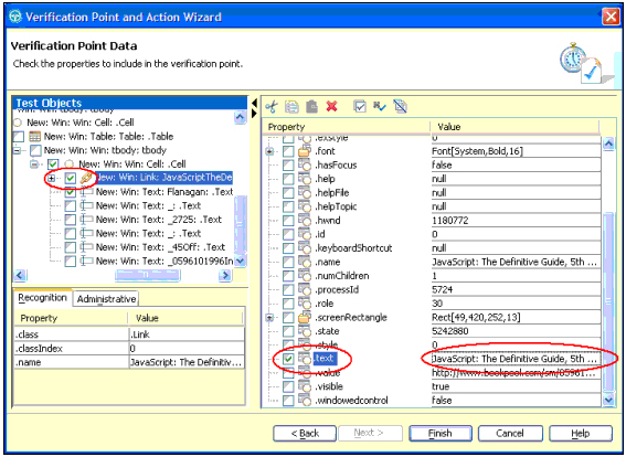 Figure 14. Verification Point Data window