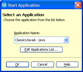 Figure 3. Start Application window