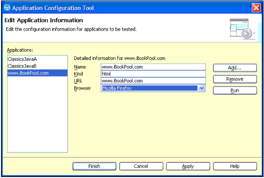 Figure 7. Edit Application Information window