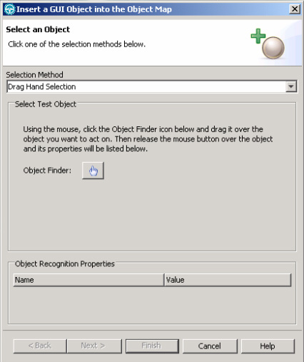 Functional Tester ����ʶ��� Drag Hand Selection ����