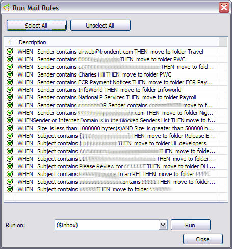 Run Mail Rules Ի