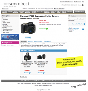 Tesco direct product page screenshot