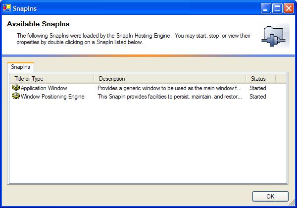 the snapins window