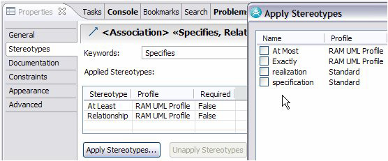 RSA UML Profile 关联关系