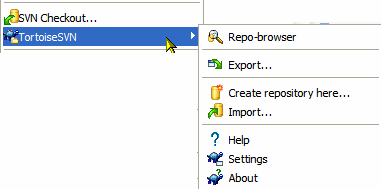 未版本控制文件夹的TortoiseSVN菜单