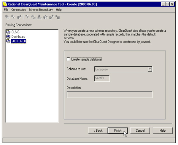 Option to create a sample database