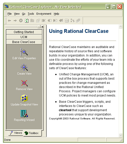 Select the Base ClearCase page.