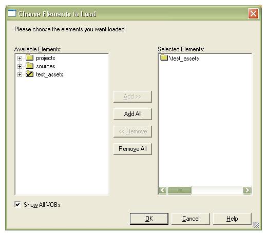 the Choose Elements to Load dialog
