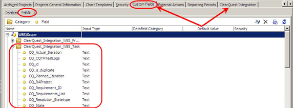 Custom Fields ҳǩʾ ClearQuest ֶζ