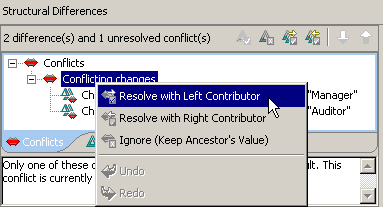 Resolving a conflict