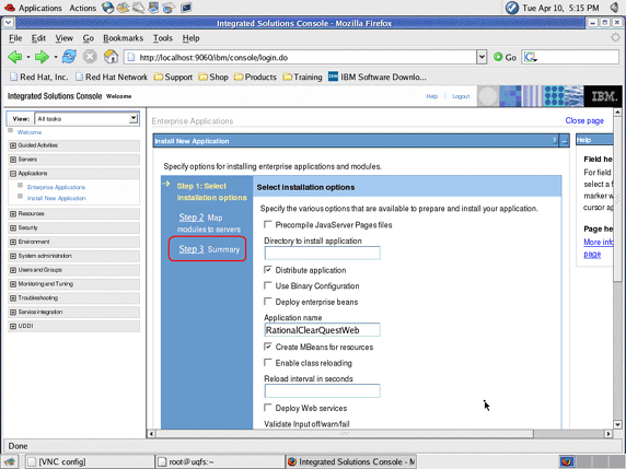 image of WebSphere workspace