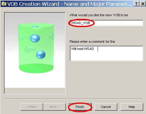 VOB Creation Wizard - Name and Major Parameters ץ