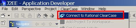 显示到选中的 Rational ClearCase 的连接的抓屏