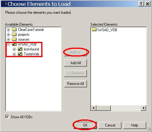Choose Elements to Load pane 窗格的抓屏