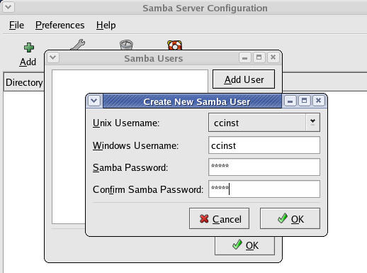 Fig4.3 添加Samba用户