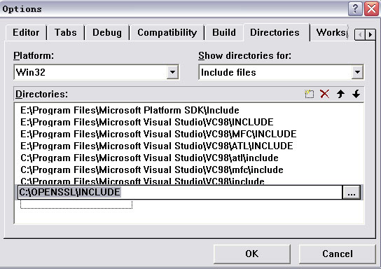  OPENSSL\INCLUDE ӵ VC++ 6 Include Ŀ¼