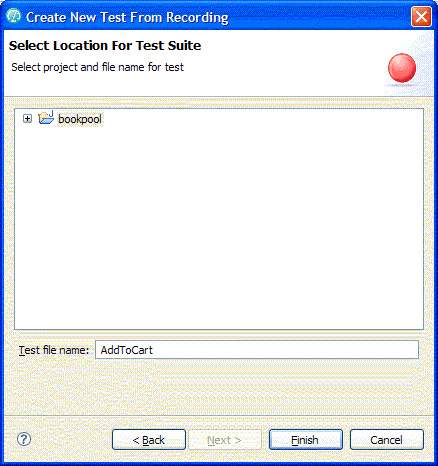 select project and file name for test