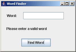 Word Finder GUI ��ʾ�޵����������Ļ����